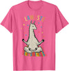 Funny Llama Yoga T-Shirt Llama Llamaste T-Shirt - Pink Heather