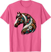 Horse Riding Lovers Gifts For Cowgirls & Girls Equestrian Horse Riding, Western Horseback, Horse Flower T-Shirt - Pink Heather