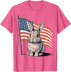 Rabbit USA Flag Easter T-Shirt in Pink Heather