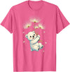 Blueberry Clothing Baby Polar Bear Floating On Dandelion Seeds T-Shirt - Pink Heather