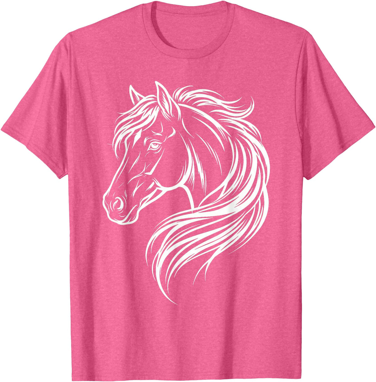 Horse Silhouette Farm Animal Graphic Horses Cute Horse Silhouette Art Equestrian Farm Animal Horse Lover T-Shirt - Pink Heather