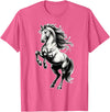 Urban Empyre Shire Horse White Equestrian Rearing T-Shirt - Straight - Pink Heather