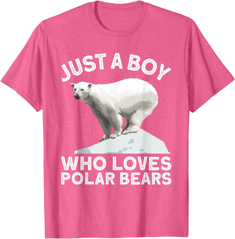 Polar Bear Gift Polar Bear Accessories & Stuff Cool Polar Bear For Boys Kids Polar Bear Lover Arctic Animal T-Shirt - Pink Heather