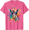 Safari Animal Art Giraffe Sunglasses Funny Giraffe Lover Safari Animal Animal T-Shirt - Pink Heather