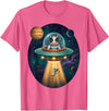 Cow Astronaut Alien Abduction Space Apparel FUUNY Cow Astronaut UFO Abducting Alien Space Farm T-Shirt - Pink Heather