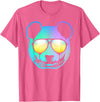 Panda Shirts Panda Neon Bear Face T-Shirt T-Shirt - Pink Heather