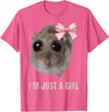 I'm Just a Girl Hamster FUNNY T-Shirt - Pink Heather
