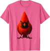 I just really like animals Angry Cardinal Artwork Red Bird Nature Wildlife Graphic T-Shirt - Pink Heather