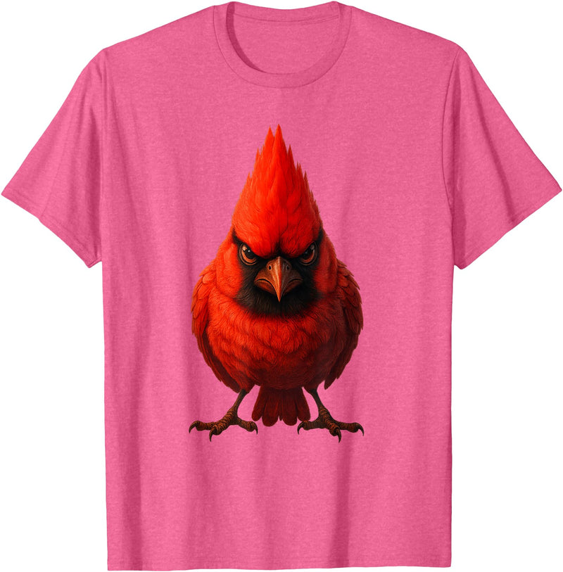 I just really like animals Angry Cardinal Artwork Red Bird Nature Wildlife Graphic T-Shirt - Pink Heather