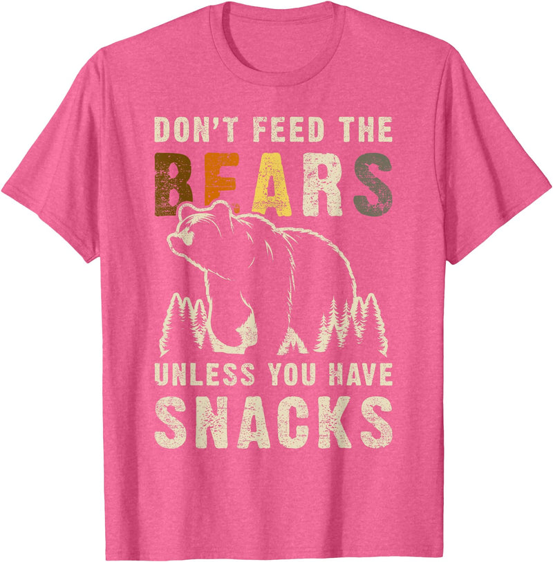 Bear Community Bear Brotherhood Gay Men Gifts Gay Bear Pride Don't Feed Bears Funny Bear Flag T-Shirt - Pink Heather