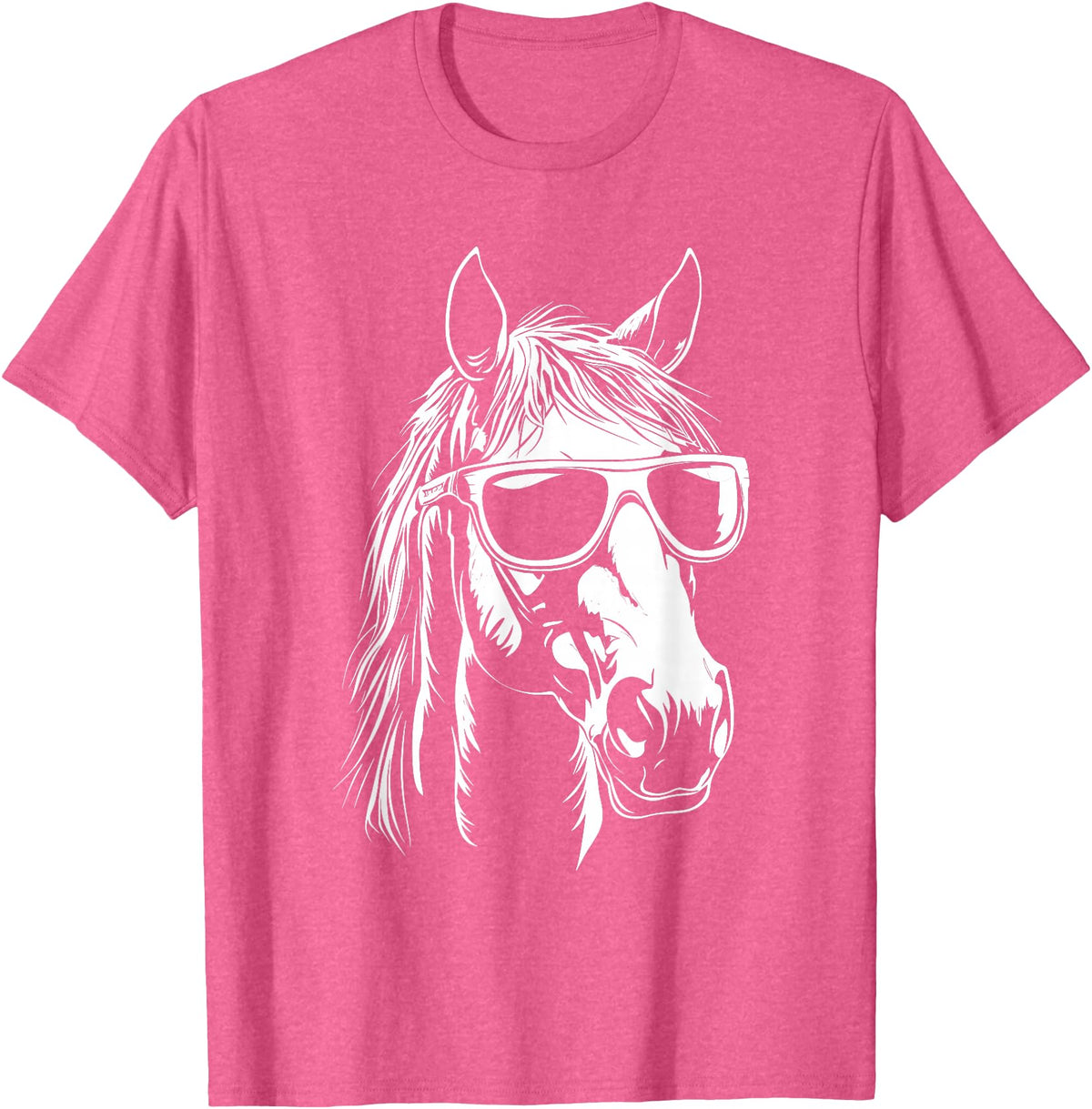 FunnyHorseCo. Funny Horse Sunglasses T-Shirt - Straight - Pink Heather