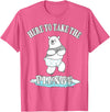 TLHM Polar Bear Gifts Here To Take The Plunge - Polar Bear Freezing Water Plunge T-Shirt - Pink Heather