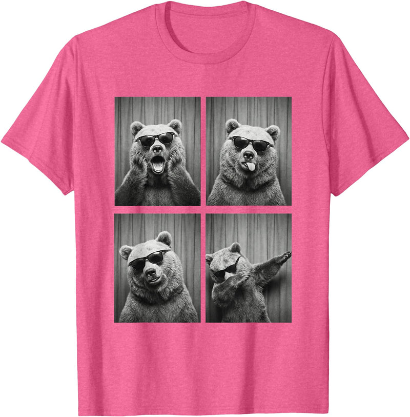 Funny Bear PhotoBooth Stuff Accessories & Gifts Bear PhotoBooth Sunglasses Funny Dab Bears Lover T-Shirt - Pink Heather