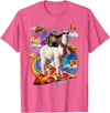 Funny Rainbow Sloth Llama in space Co. Sloth Llama Galaxy Pizza Taco Burrito Rainbow Funny Surreal T-Shirt - Pink Heather
