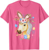 Happy Easter Bunny Horse Funny Rabbit for Men Women Kids T-Shirt in Pink Heather
