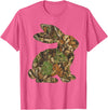 Camo Easter Bunny Patchwork Spring Rabbit Men Women Kids T-Shirt in Pink Heather