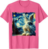 Lionhead Rabbit Starry Night T-Shirt in Pink Heather