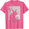Rabbit Lover, Rabbit and Moon Small T-Shirt in Pink Heather