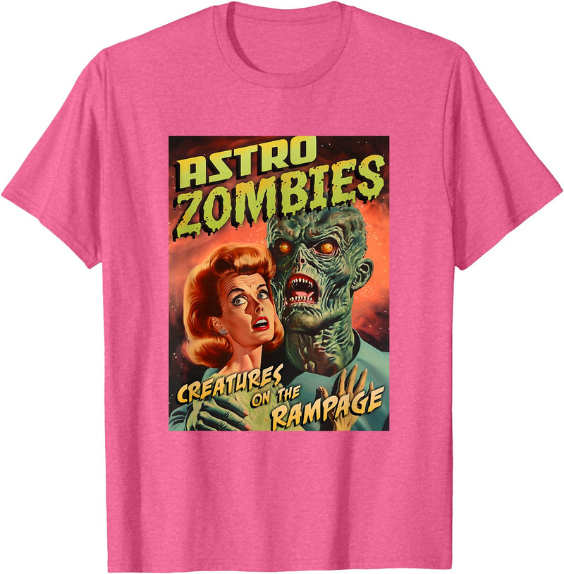 Last Gasp Graphics Astro Zombies 1950s Horror Comic Cover T-Shirt - Pink Heather