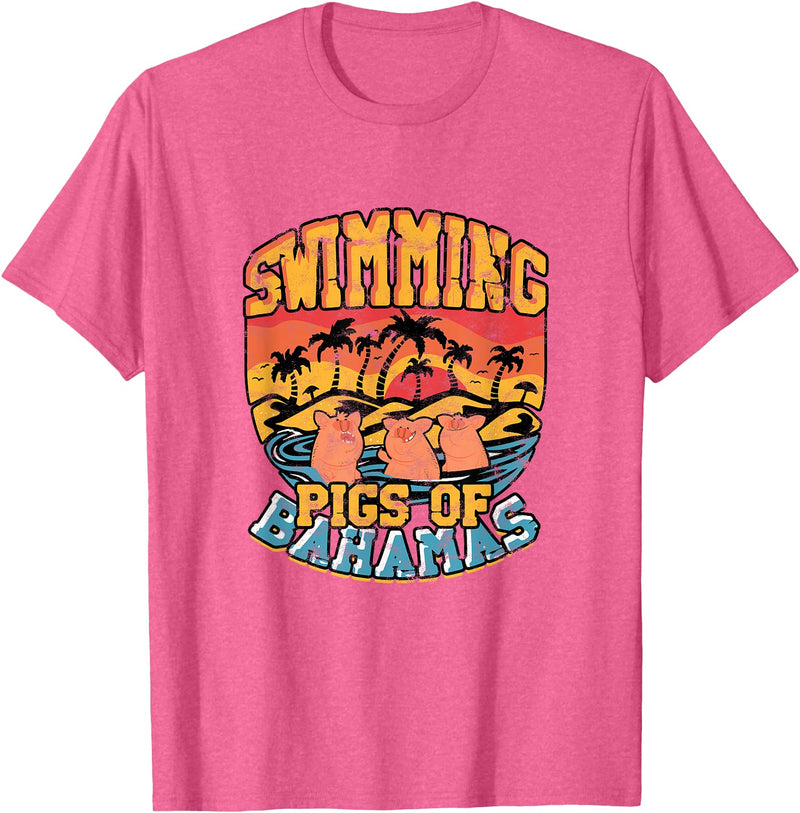 Swimming pigs of bahamas - Bahamas Cruising Swimming pigs of bahamas - Bahamas North Sea Beach Vacation T-Shirt - Pink Heather