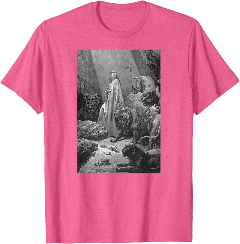 Urban Empyre Gustave Dore Daniel in the Lions Den T-Shirt - Pink Heather