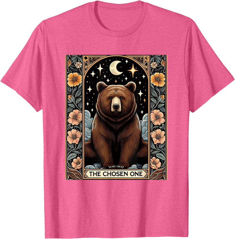 Funny I Choose the Bear Tarot Card Women Girls Trending T-Shirt - Pink Heather
