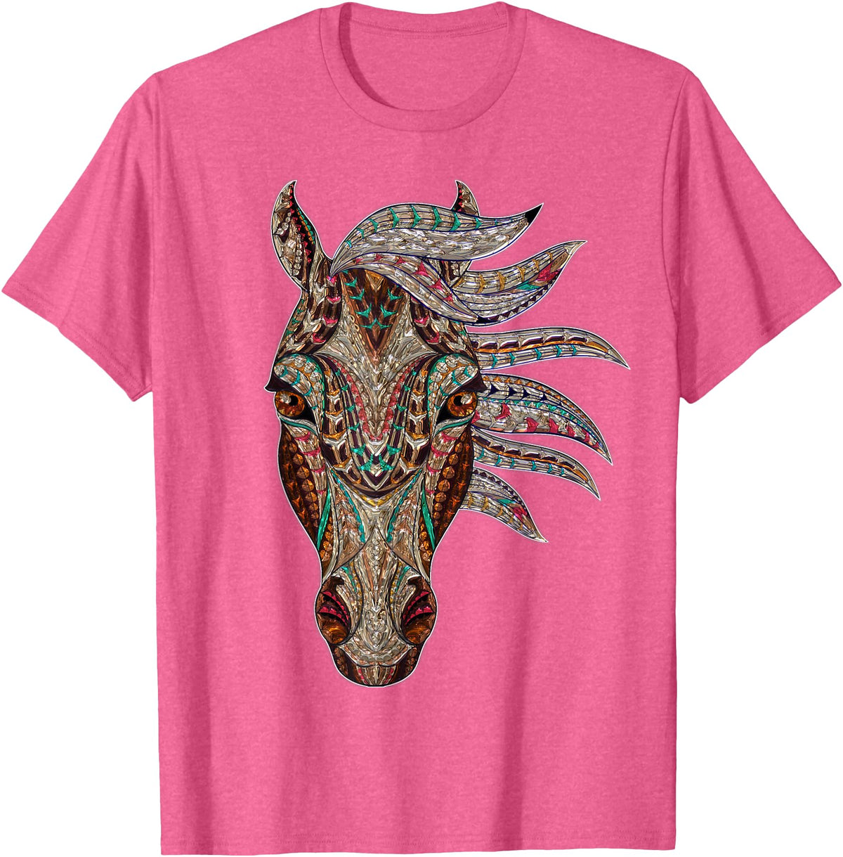Horse Art Studios Horse Tribal Abstract Art Native American Style T-Shirt - Pink Heather