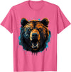 Forest Animal Art Bear Portrait Splash Forest Artwork Animal Lovers Motif T-Shirt - Pink Heather