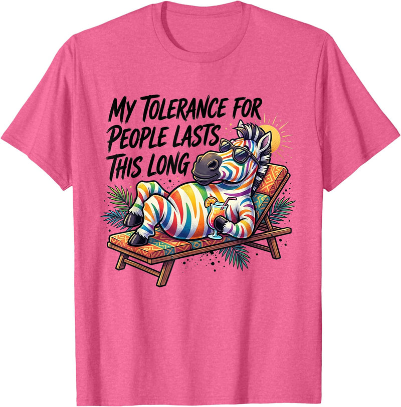 My Tolerance For People Lasts This Long Horse Tee My Tolerance for People Lasts This Long Funny Horse T-Shirt - Pink Heather