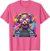 Magical and Funny Music lover Gifts DJ Teddy Bear Disco Hip Hop T-Shirt - Pink Heather