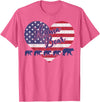 Mama Bear 4th of July Shirt 4 Cubs USA Flag Heart T-Shirt - Pink Heather