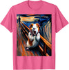 Artsy Guinea Pig Art Funny Animal Painting Humor Expressionist Scream Parody Funny Painting Art Guinea Pig T-Shirt - Pink Heather