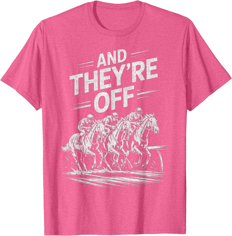 Horse Racing Design, Horses Race Lover Funny Horse Racing Design for Men Women Kid Horse Race Lover T-Shirt - Pink Heather