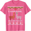 llama shirt collection by Jean Olivier funny llama with hats Christmas look carl what did you do T-Shirt - Pink Heather