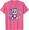 Vibrant Colorful Teddy Bear Illustration Rainbow Splash Teddy Bear T-Shirt - Pink Heather