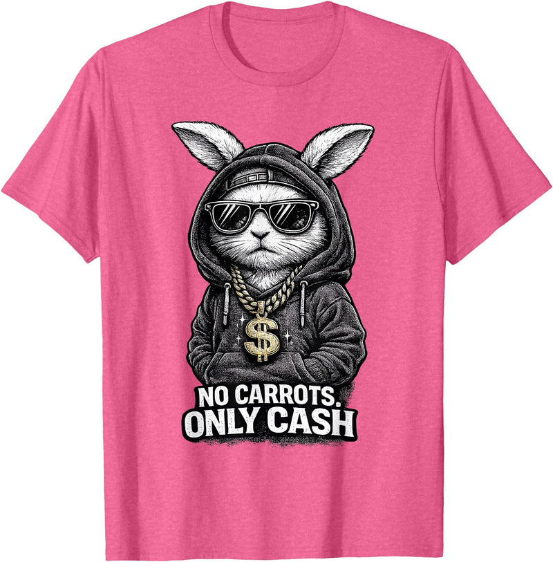 Funny Easter Bunny for Men Streetwear Hip Hop Rabbit T-Shirt in Pink Heather