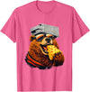 Retro Bear with Cheese for Boys Funny Animal humor Retro Bear Eating Cheese with a Grater Hat T-Shirt - Pink Heather