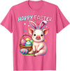 Farm Animal Lovers Cute Pig Easter Holiday Gifts Happy Easter Farm Animal Pig Lovers Bunny Women Kids Girls T-Shirt - Pink Heather