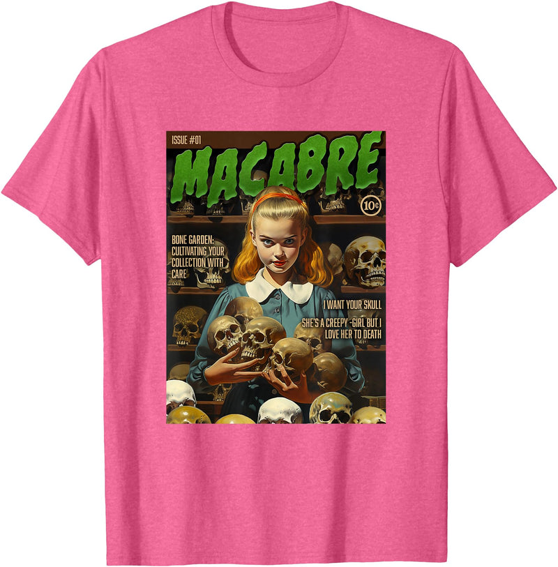 Last Gasp Graphics Skull Collector 1950s Horror Comic Cover T-Shirt - Pink Heather