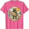 Retro Coastal Surf Bear Vintage Beach Apparel Vintage California Surf Bear Beach Retro Coastal Summer T-Shirt - Pink Heather