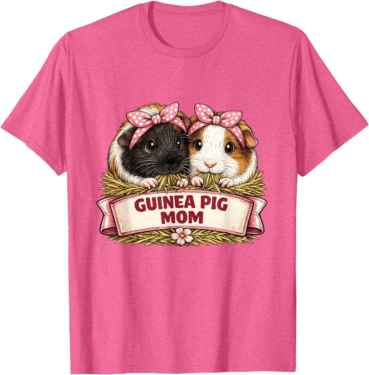 Cute Guinea Pig Mom Cavy Lover Apparel Co Guinea Pig Mom T-Shirt - Pink Heather