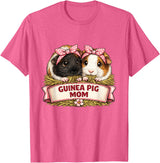 Cute Guinea Pig Mom Cavy Lover Apparel Co Guinea Pig Mom T-Shirt - Pink Heather