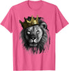 Trendy Apparel King Lion With Crown Street Art T-Shirt - Pink Heather
