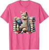 Llama Book Lover Llama Reading Book Reader Bookworm Alpaca Lover T-Shirt - Pink Heather