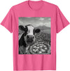 Wildfie – Selfies from Around the World Cow Pizza Selfie Funny Italy Meme Design T-Shirt - Pink Heather