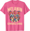 Funny Cowgirl Women Melanin Cow Girl Outfit Cowgirl for Women African Tee Melanin Cow Girl Outfit T-Shirt - Pink Heather