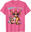 Farm Animal Highland Cow easter Gifts Happy Easter Day Highland Cow Cute Holiday Bunny Women Kids T-Shirt - Pink Heather