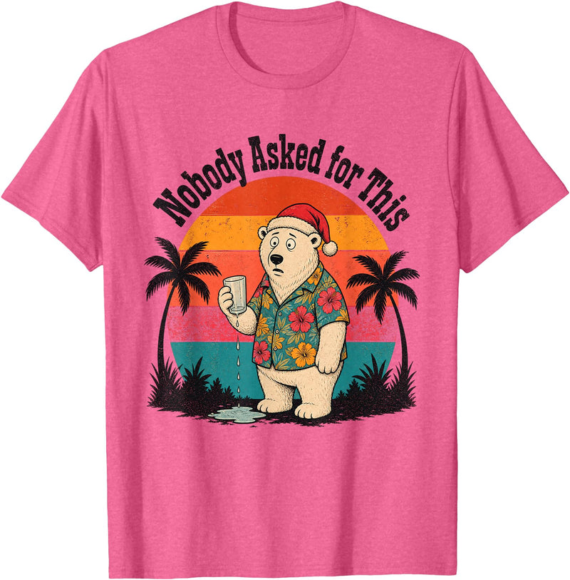 Tropic Polar Co Christmas in July Polar Bear Vacation T-Shirt - Pink Heather
