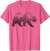 Dramabite Bear Double Exposure Surreal Wild Animals T-Shirt - Pink Heather