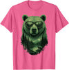 Bear Wildlife Deer Campfire Nature Apparel Bear Sunglasses Wildlife Deer Campfire Nature Vintage Forest T-Shirt - Pink Heather